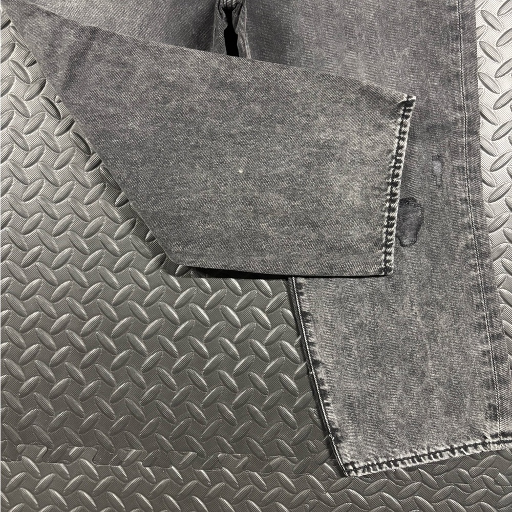 Express NWT Straight Ankle High Rise Jeans 12S Black Wash Distressed - Picture 8 of 16